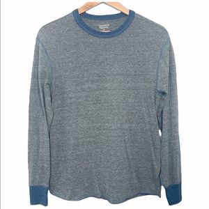 EUC Cremieux Long Sleeve Ringer Tee S Gray